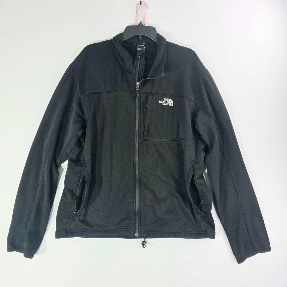 The North Face Mens Black Softshell Full Zip Fleece Lined Jacket XL